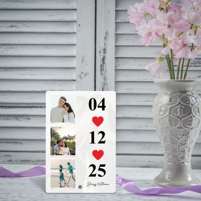 Personalized Couple Photo Frame with Date, Custom With Names, Gift For Birthday, Anniversary, Valentines Day, Wedding